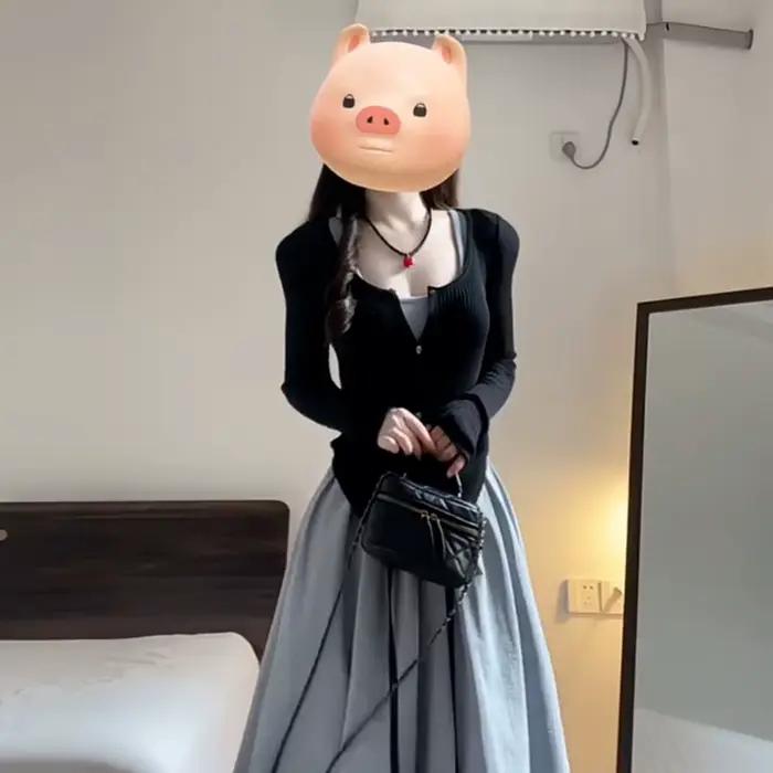 Ensemble Robe Midi Ceinturée Style Français pour Femme Printemps Automne 2026 – Élégant