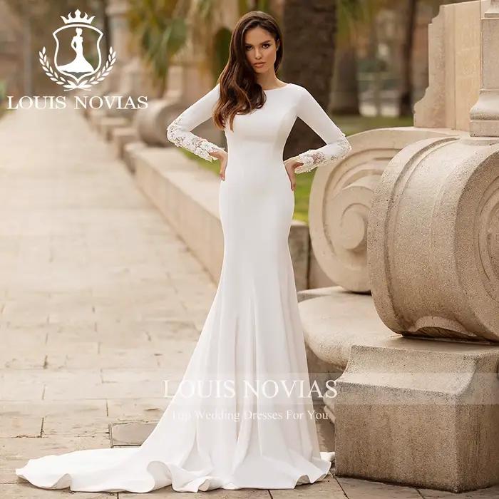 Modiis-Robe de mariée sirène à manches longues