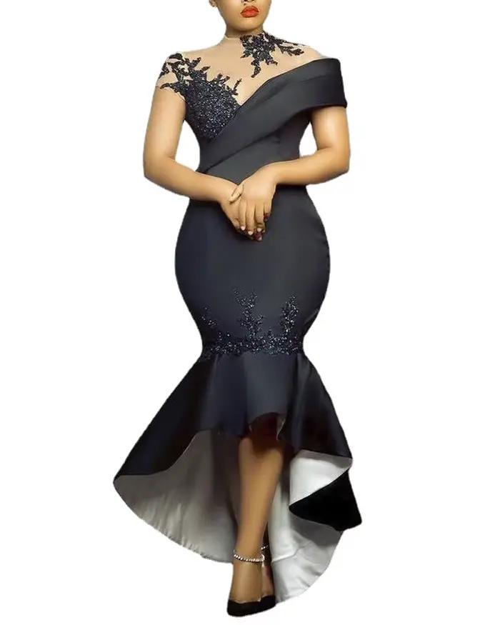 Robe longue noire sexy pour femme