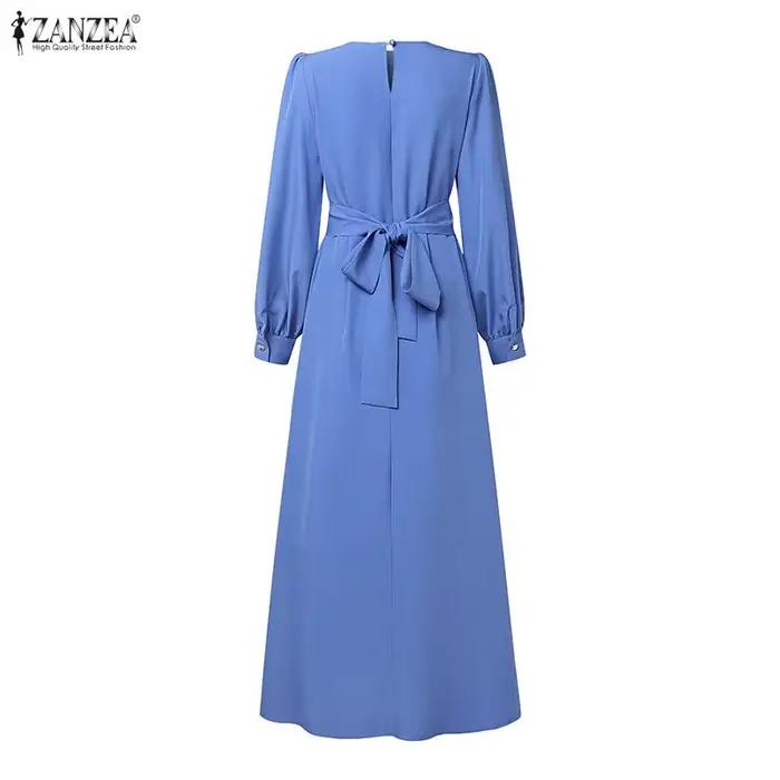 ZANZEA musulman Hijabs femmes Maxi Robes longues modeste à manches