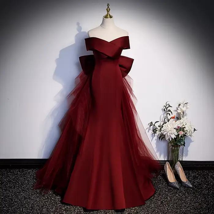 Robe de Quinceanera sirène avec grand nœud personnalisée en soie polyester et élasthanne pour femmes de 18-24 ans occasions spéciales cérémonies de gala