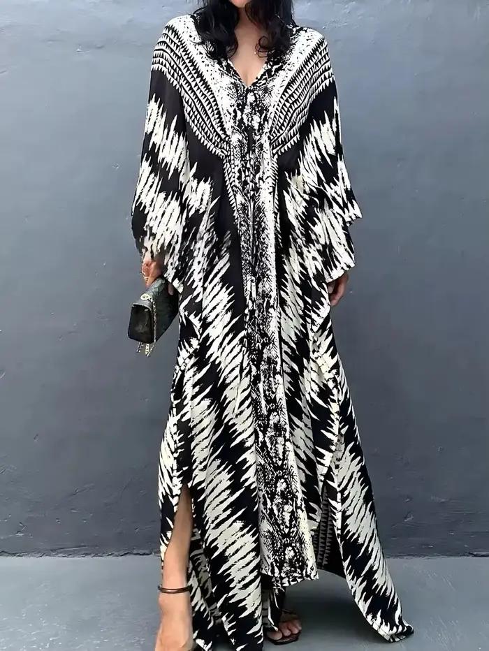 Robe caftan MAKABO imprimés colorés style plage pour femmes vacances estivales occasions spéciales