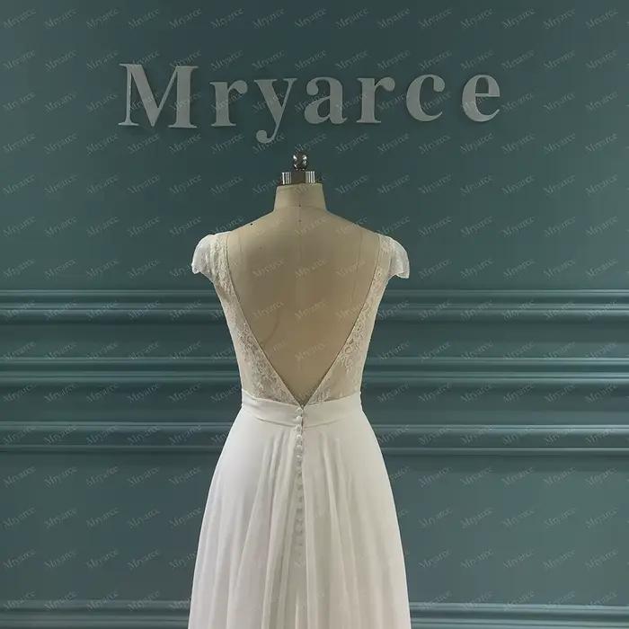 Zelyarce-Robe de Mariée Rustique en Mousseline de Soie