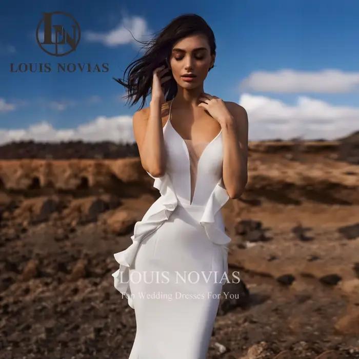 Modiis-Robes de mariée sirène dos nu pour femmes