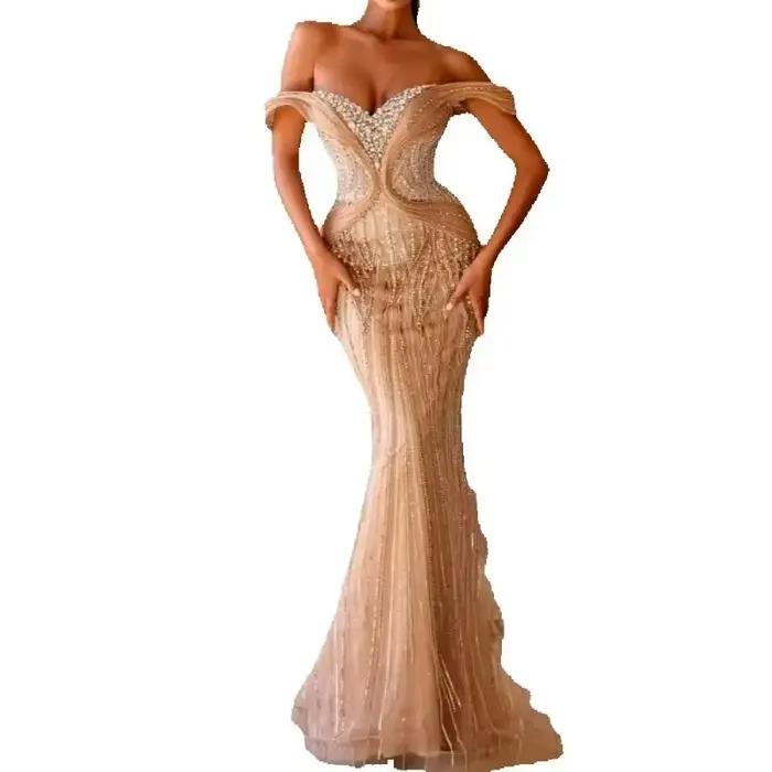 Robe sirène Champagne élégante