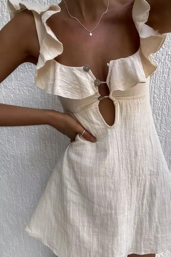 Mini robe de plage rétro pour femmes