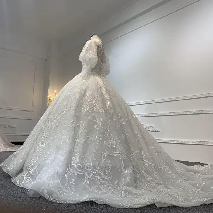 Mn-Robe de Mariée Longue en Organza