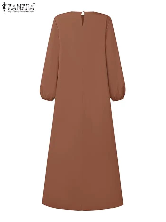Robe d'été plissée à manches longues pour femmes