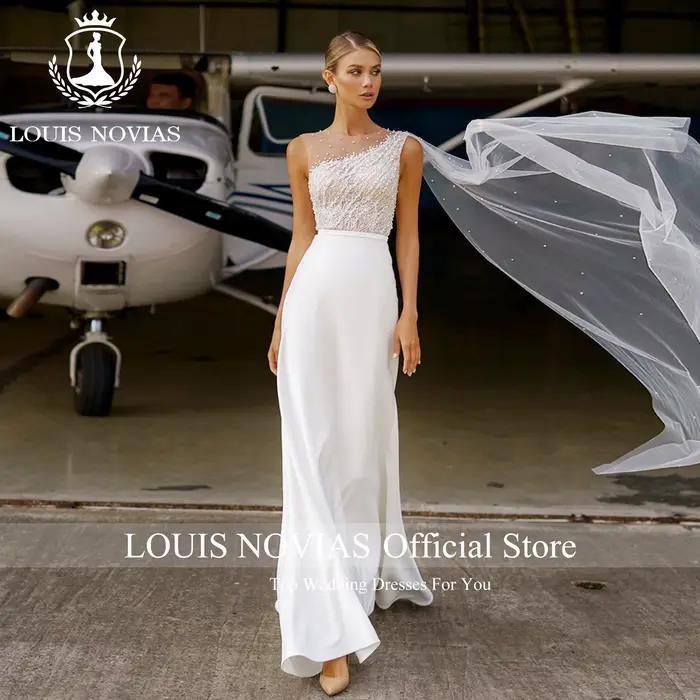 Modiis-Robes de mariée sirène en satin pour femmes