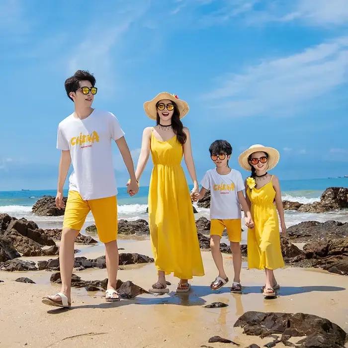 Vacances Couple Look famille vêtements maman fille Resort robes