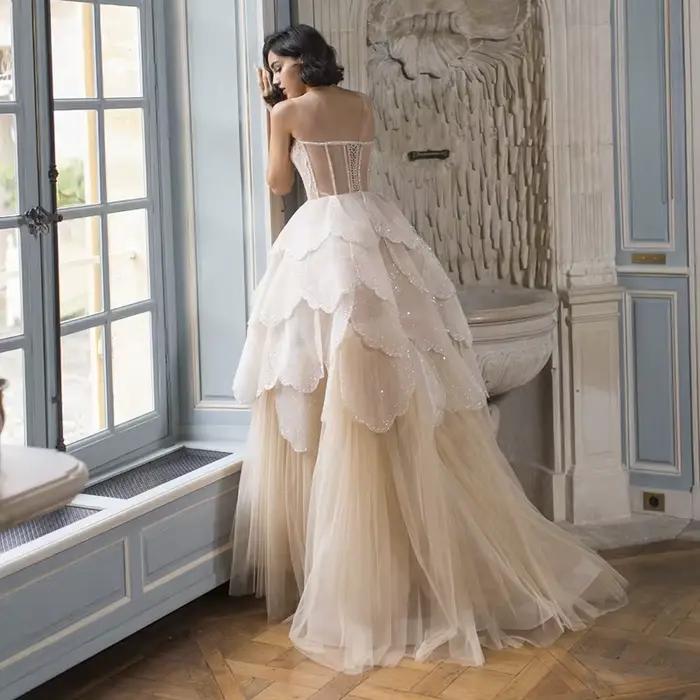 Sharon Said-Robe de Soirée Luxueuse de Couleur Champagne
