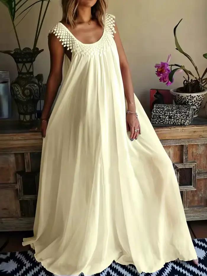Nouvelle collection été 2026 : Robe maxi simple, monochrome, haut de gamme.