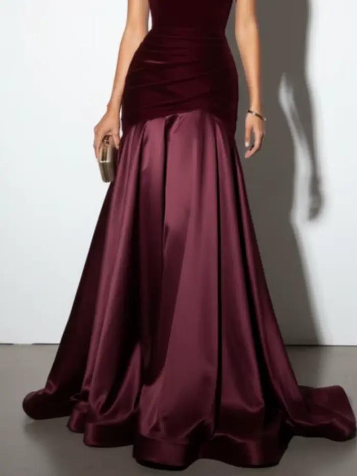 Robe de soirée bordeaux pour femme 2026