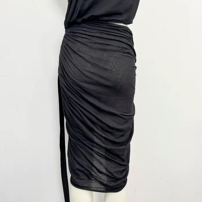 Robe moulante sexy asymétrique sans manches torsadée style gothique pour femme - Collection High Street