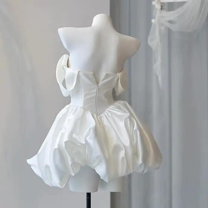 Mini robes de soirée de mariage courtes coréennes