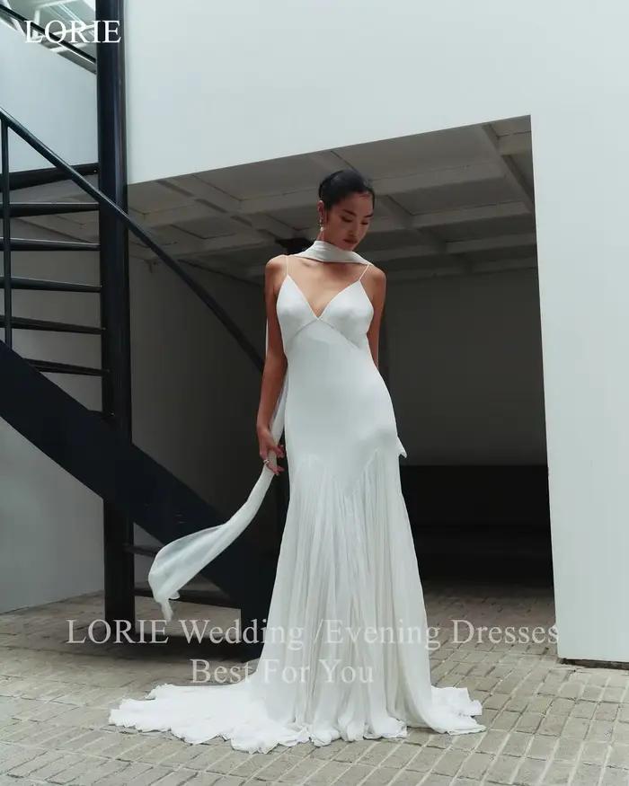 LORIE exquise robe de mariée trapèze sans manches Corset
