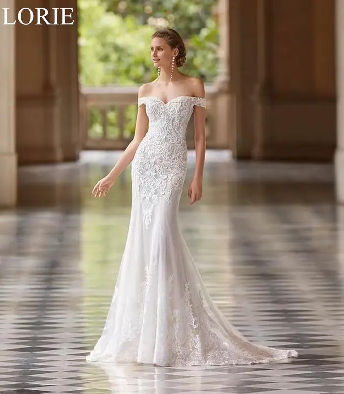 LORIE BO00-Off-Robe de Mariée Plissée en Dentelle