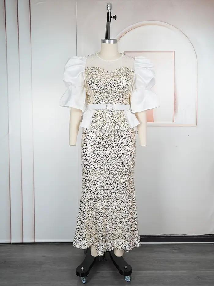 Robes de sirène de luxe à paillettes pour femmes