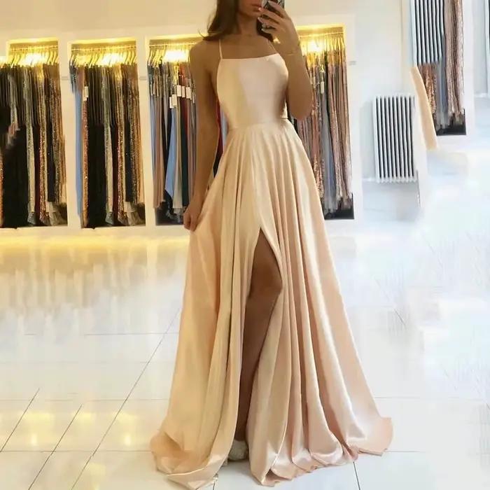 Robe de bal en Satin vert menthe