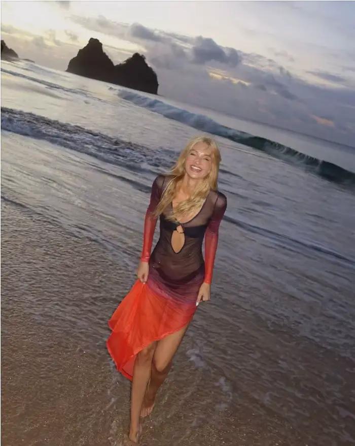 VEITCHE mode femmes vacances Style plage longue robe contraste couleur dégradé Perspective fente creuse 2025 été Maxi robes