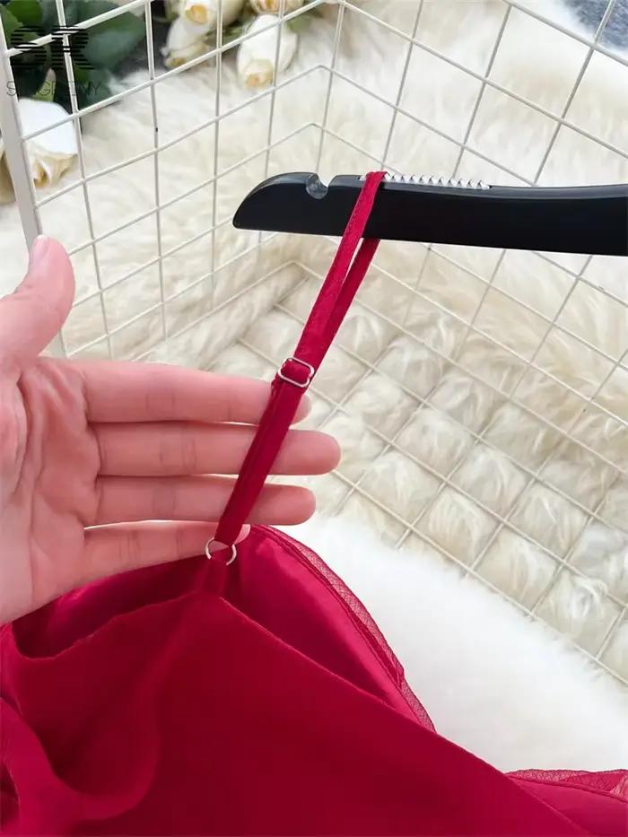 Robe de plage rouge d'été pour femmes