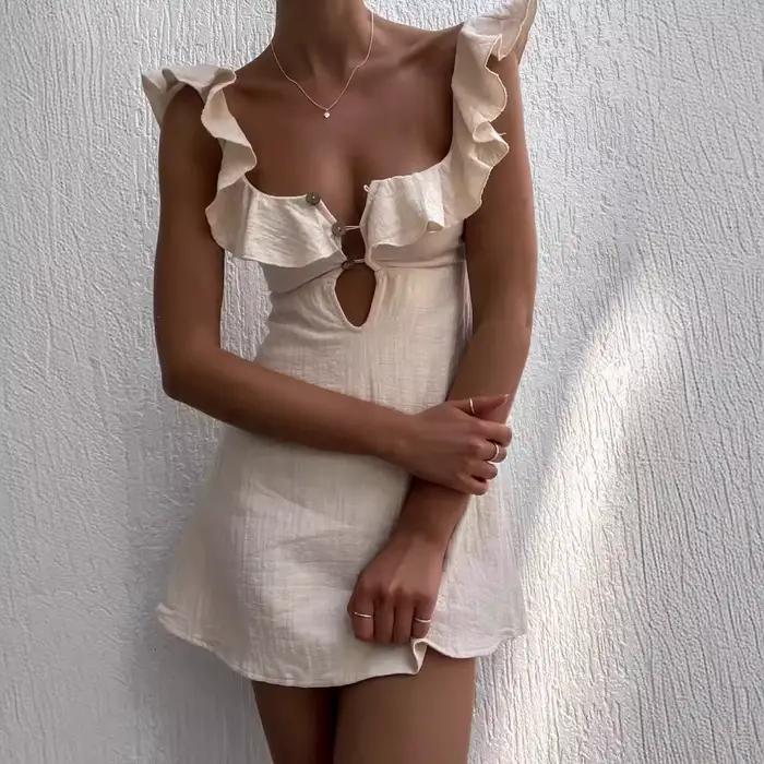 Mini robe de plage rétro pour femmes