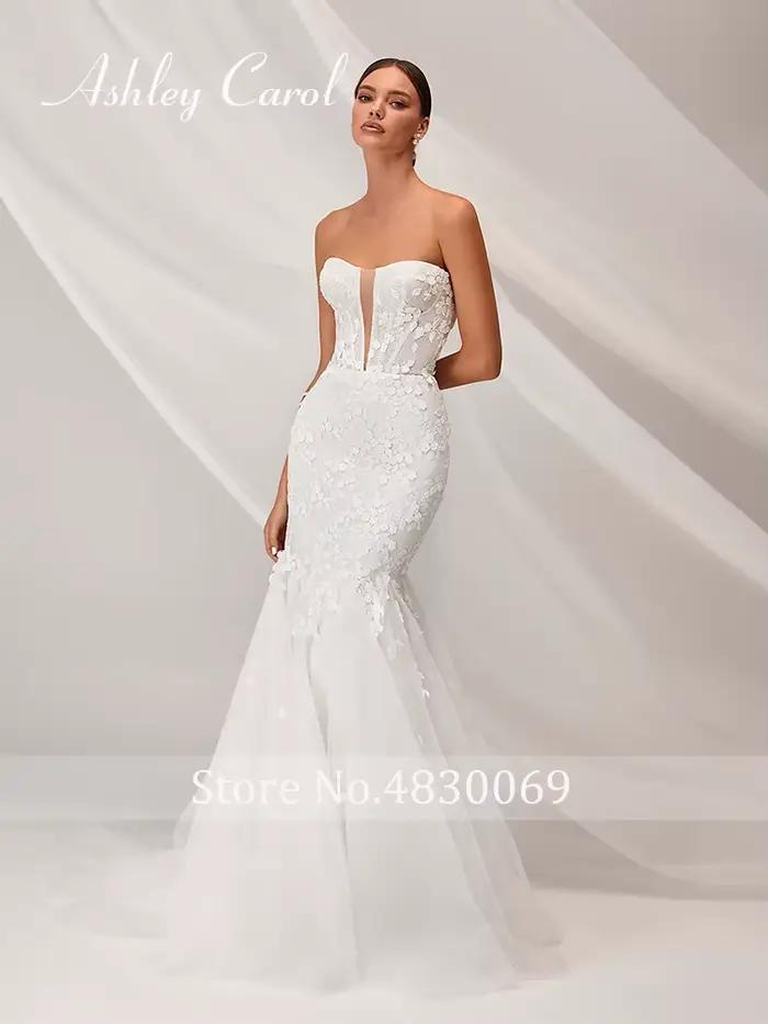 Ashley Carol BOHO robes De mariée sirène pour les femmes avec veste