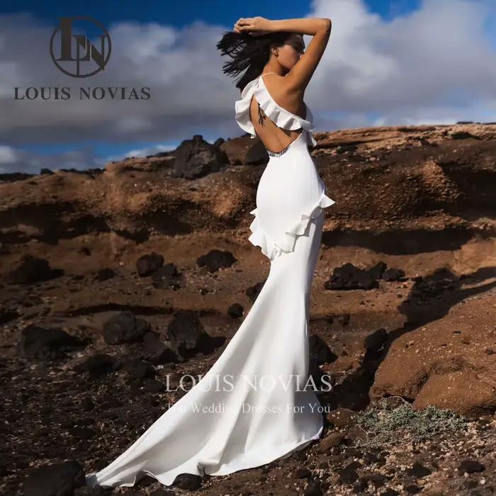 Modiis-Robes de mariée sirène dos nu pour femmes
