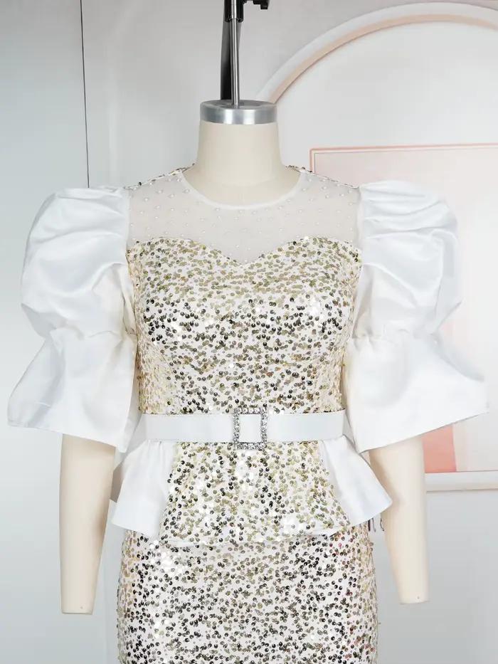 Robes de sirène de luxe à paillettes pour femmes