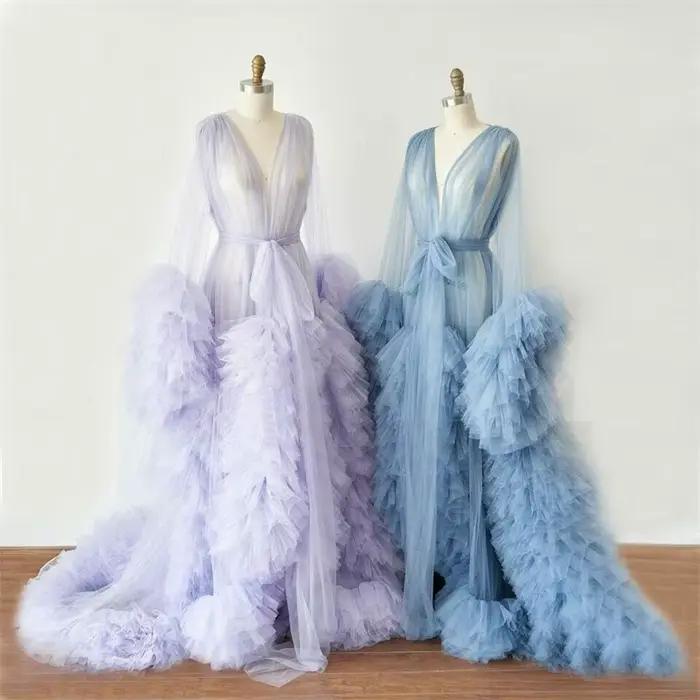 Robes longues en tulle moelleux pour femmes