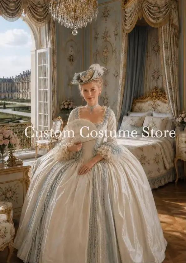 Robe de bal victorienne en laine avec haut corset en dentelle fleuri pour femmes occasions spéciales bal晚会及活动礼服维多利亚风格茶会晚礼服法式蕾丝立领收腰长裙女士特制晚宴舞会服装