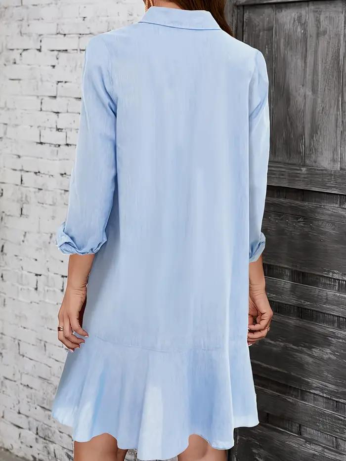 Robe ample décontractée ZAMEATUO en polyester bleu pour femmes occasions spéciales et tous les jours