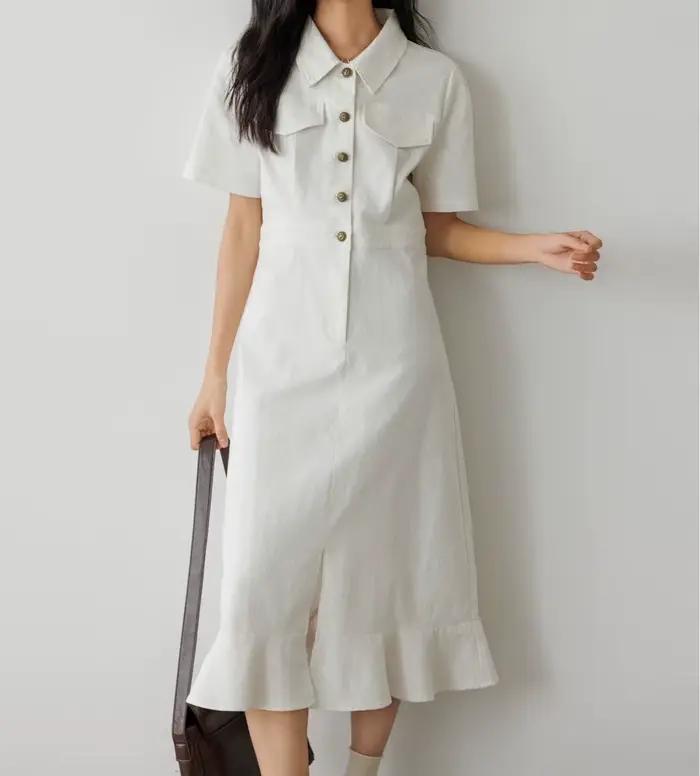 Robe queue de poisson élégante et raffinée pour femme avec taille cintrée pour un effet amincissant