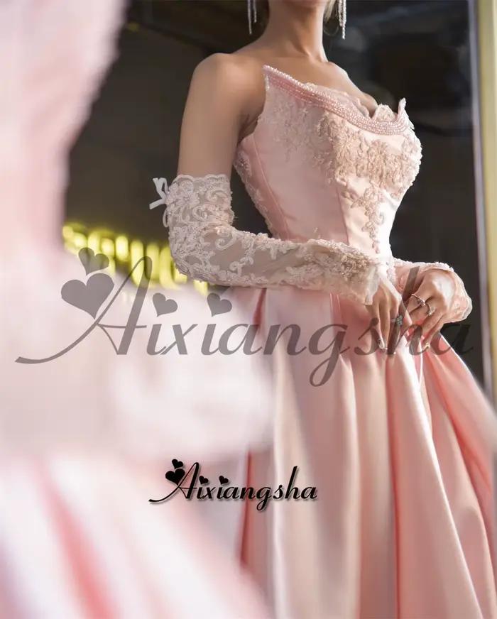 Aixiangsha robes De soirée élégantes avec Appliques perles a-ligne sans manches