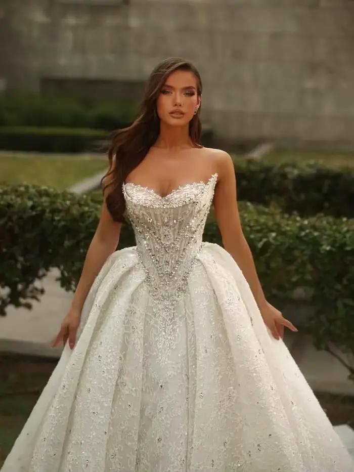 Robe de mariée vintage coupe trapèze pour femme