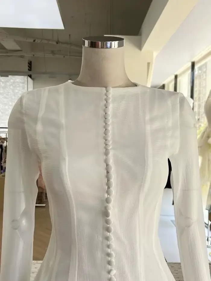 2025 nouveauté fée bulle volants concepteur robe d'anniversaire couleur unie courte décontracté soirée mode vêtements pour femmes