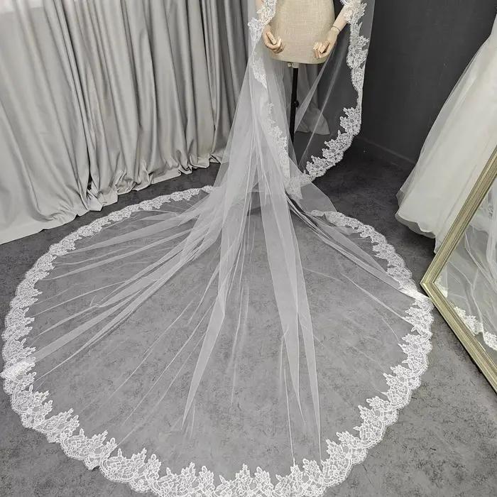 Voile de mariée personnalisé en dentelle cils