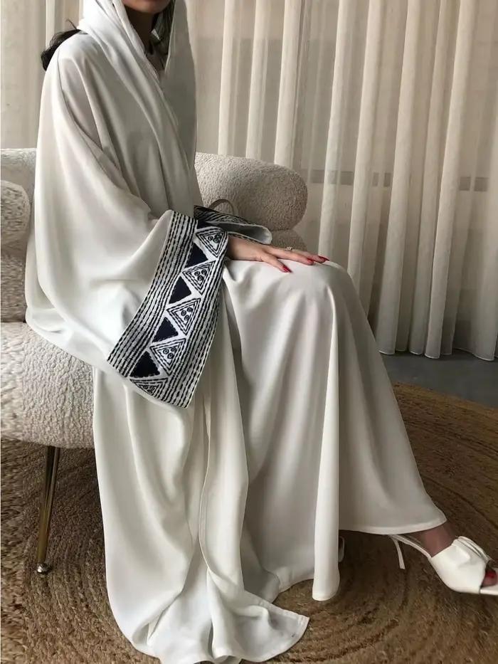 Maroc caftan Abayas Eid musulman Abaya pour les femmes robes de dubaï Jalabiya broderie Ramadan Islam