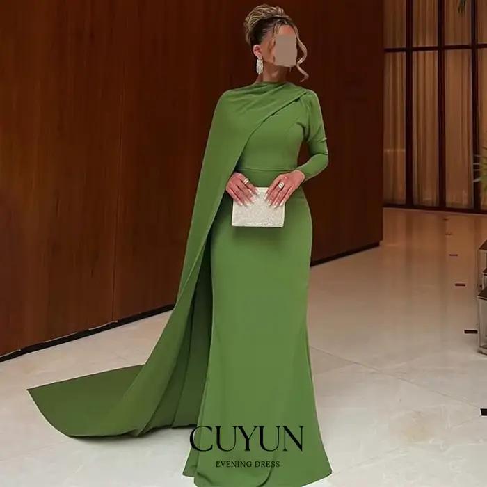CUYUN – robe de soirée modeste vert sauge