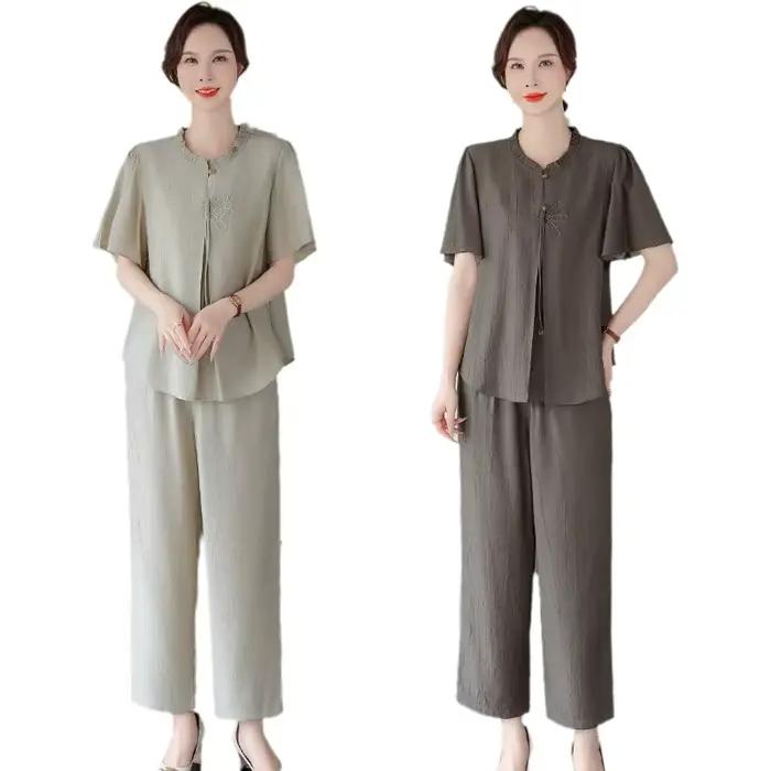 Ensemble deux pièces décontracté léger été chic pour femme occasions spéciales polyvalent confortable style unique