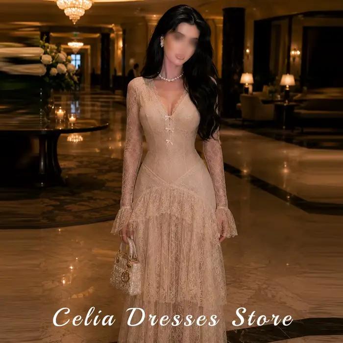 Robe de soirée sexy à col en V