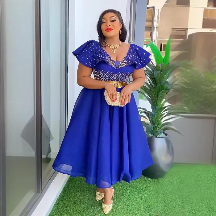 Robes de soirée de mariage africaines grande taille pour femmes