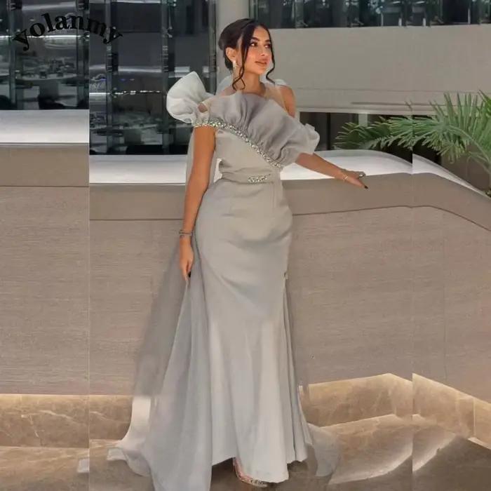 YOLANMY charmante sirène mère De la mariée Robe strass Pageant marié