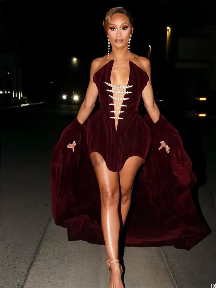 Caroline – robe de bal en velours pour femmes