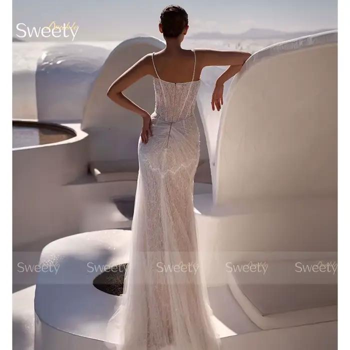 Robe De mariée sirène luxueuse en Organza avec broderie De perles