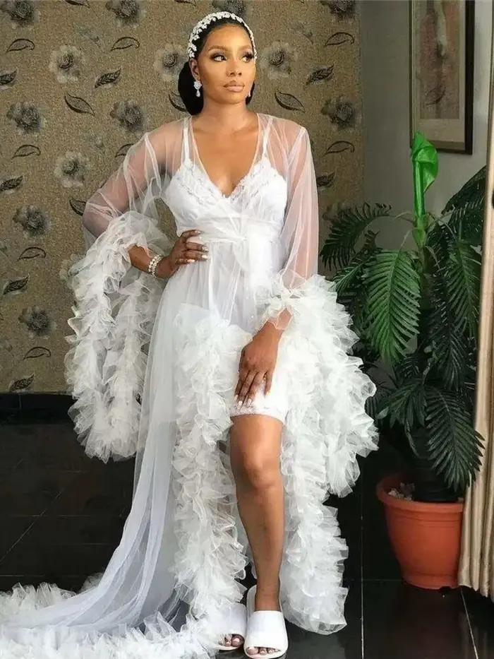 Robe de mariée bord feuille de Lotus