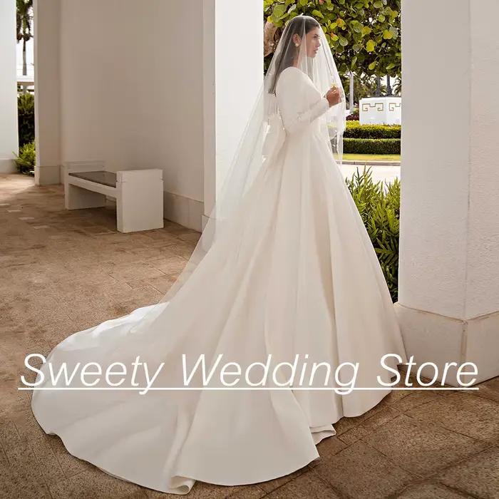 Jiayigong-Robe de Mariée Ivoire Personnalisée à Manches sulf