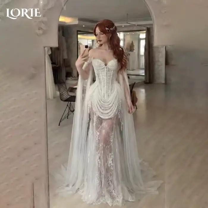 LORIE Robes de mariée vintage en dentelle avec appliques