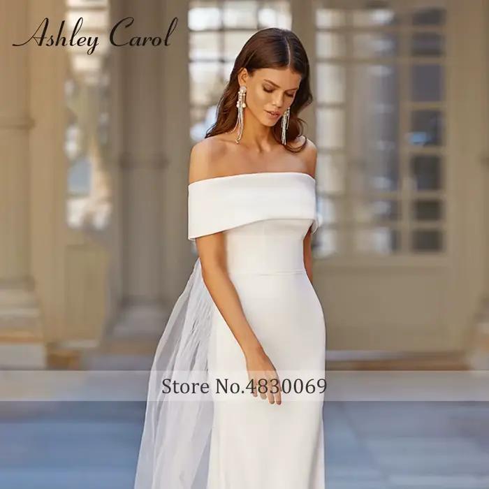 Ashley Carol robe de mariée sirène délicate épaules dénudées Satin