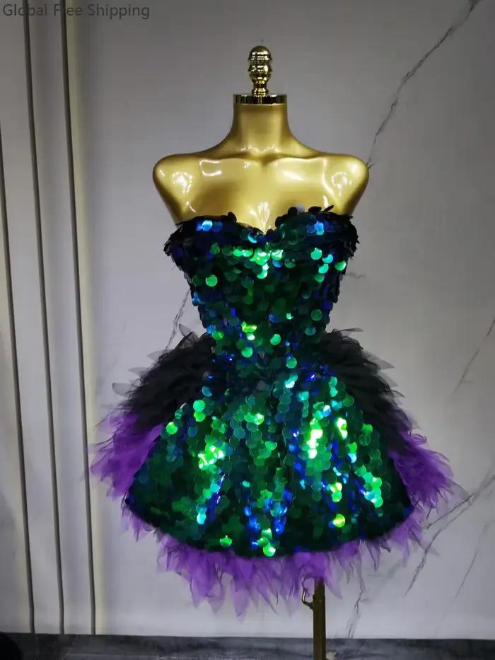 Ensemble de robe à paillettes noires scintillantes